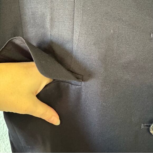 J. Crew Navy Blue 100% Wool Blazer Size 12 - Picture 6 of 6